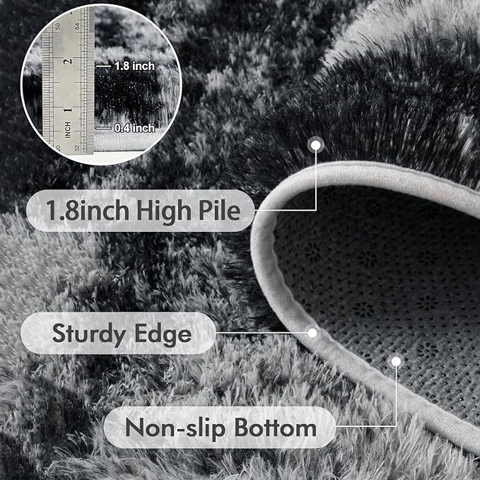 8x10 Ft Extra Large Shag Rugs for Living Room, Tie Dyed Ultra Soft Fluffy Furry - Image 6