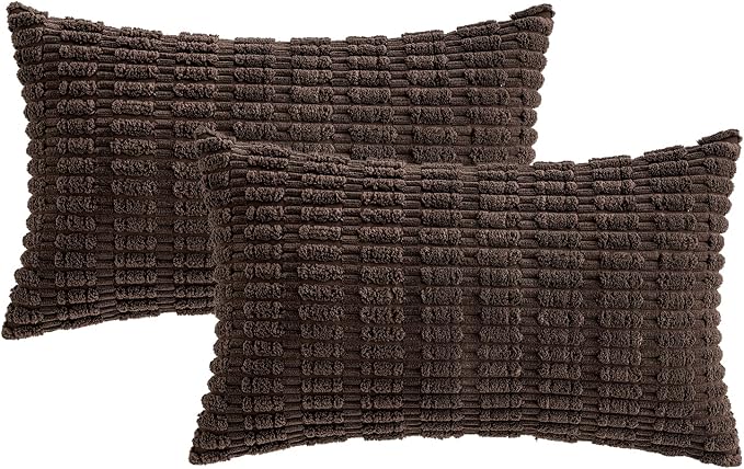MIULEE Pack of 2 Corduroy Decorative Lumbar Throw Pillow Covers 20x12 Inch Soft - Image 6
