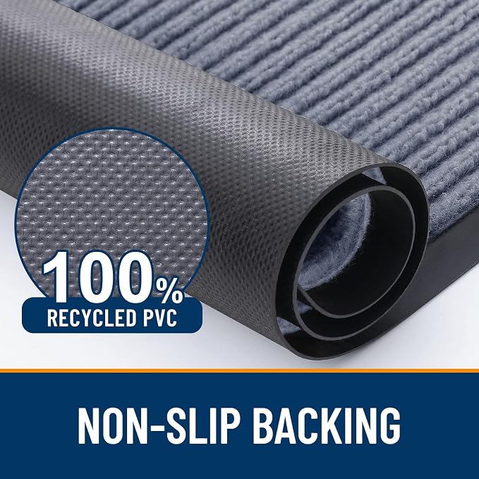 OLANLY 2-Pack Front Door Mats 71x47, Waterproof Heavy-Duty Doormats | Ash Grey - Image 3