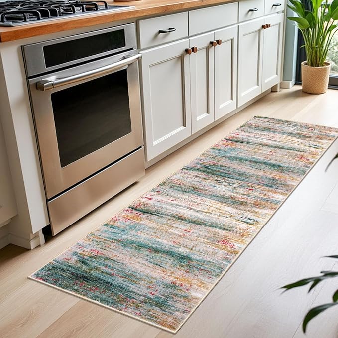 KOZYFLY Modern Abstract Kitchen Runner Rug, 2x6 Washable Rug Runner Non-Slip - Image 3