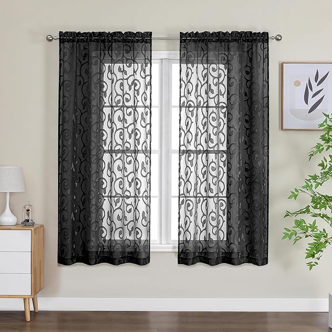 OWENIE Furman Sheer Curtains 63 inch Length by OWENIE