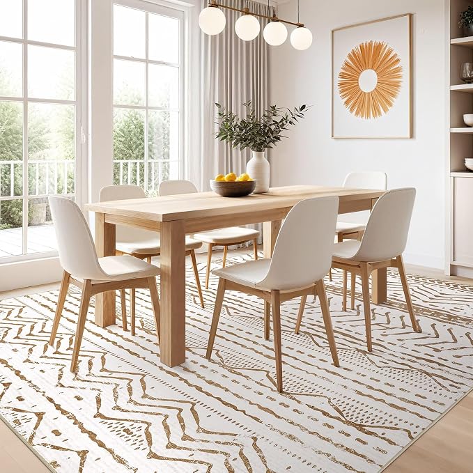Nakagishi Area Rugs 8x10 Living Room: Washable Boho Large Neutral Soft - Image 7