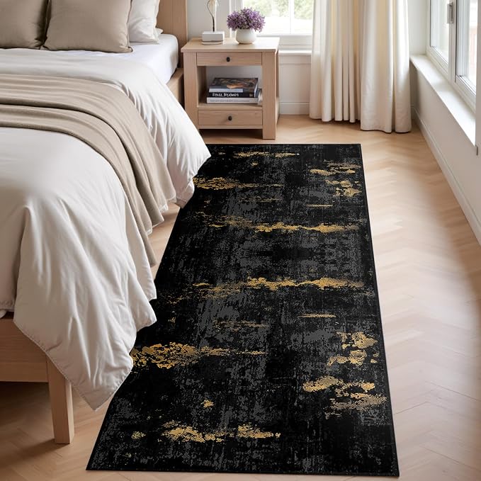 Washable Area Rugs 2'x6' Non-Slip Modern Abstract Soft - Image 2