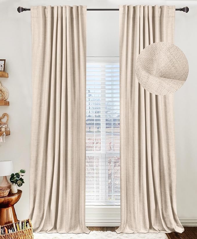 100% Blackout Shield Linen Blackout Curtains by 100BlackoutShield