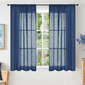 BGment Navy Blue Linen Curtains 48 Inch Length by BGment