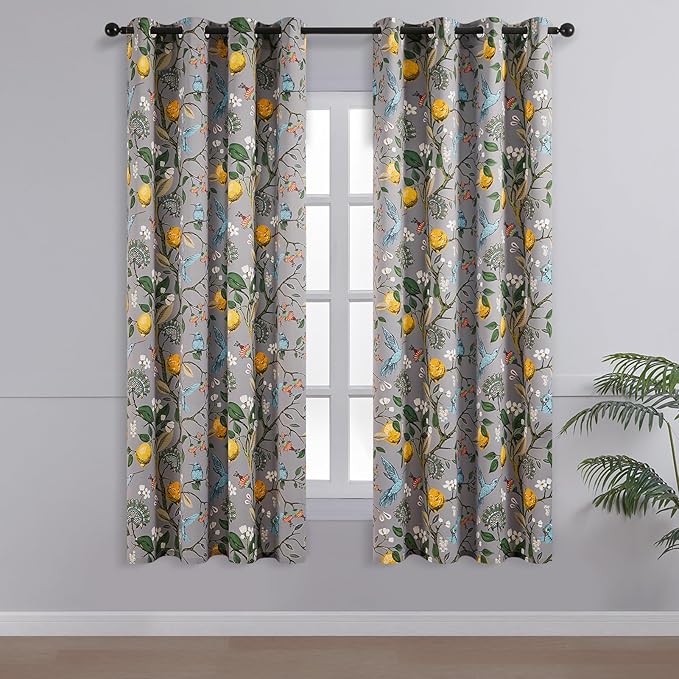 Topfinel 54 Inches Long Short Grey Blackout Curtains - Image 2