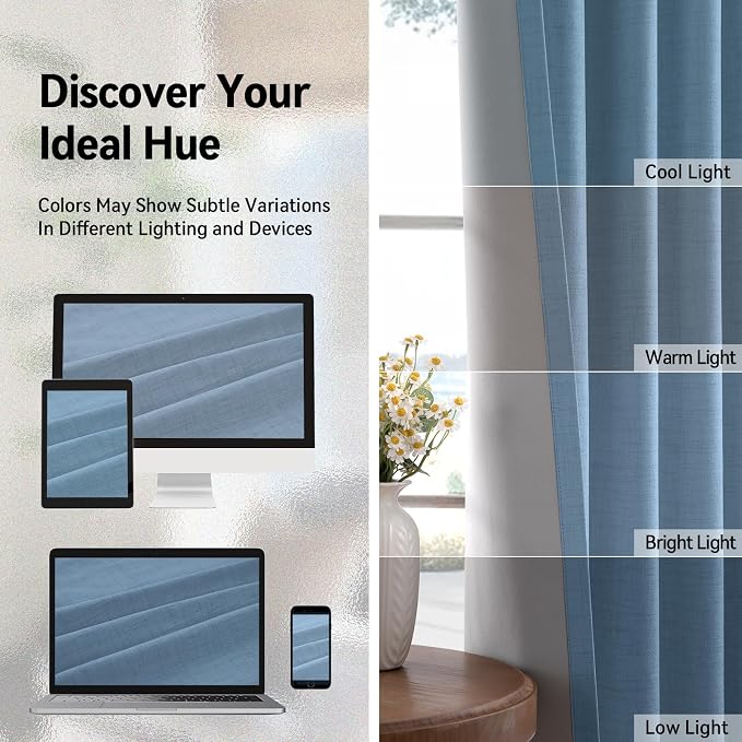 100% Blackout Shield Curtains, 2 Panels, Grommet Top, Thermal Insulated - Image 6