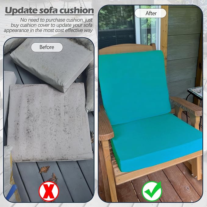 Sqodok Patio Cushion Cover 24x24 inch, Outdoor Seat Cushion Slip Cover - Image 8
