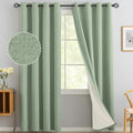 Yakamok Light Sage Green Linen Curtains 100% Blackout 84 Inches Long, Room by Yakamok