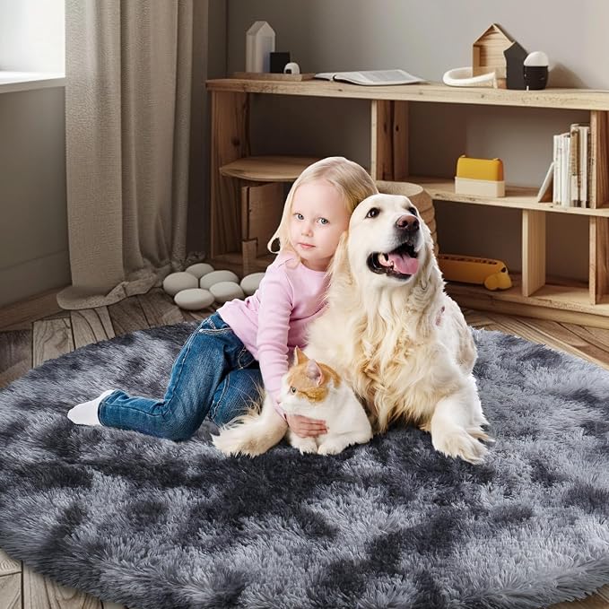Super Soft Circle Rugs for Girls Princess Castle Toddlers Play Tent 5 Diameter - Image 3