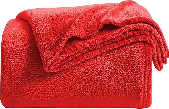 KMUSET Fleece Blanket Red Throw Blanket - Image 2