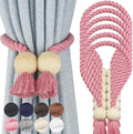 6 Pack Magnetic Curtain Tiebacks Cotton Hand Woven Tie Back Decorative Rope by CurtianTiebacks