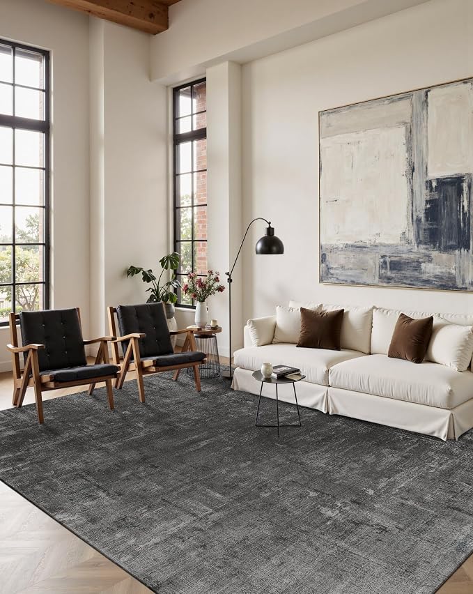 Latte&Fog 6x9 Area Rugs for Living Room Bedroom, Boho Non Slip Low Pile Carpet - Image 3