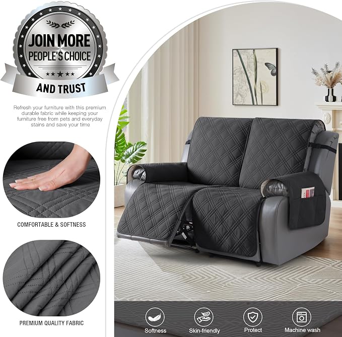 TAOCOCO 100% Waterproof Oversized Loveseat Recliner Cover, Non Slip Split Couch - Image 4