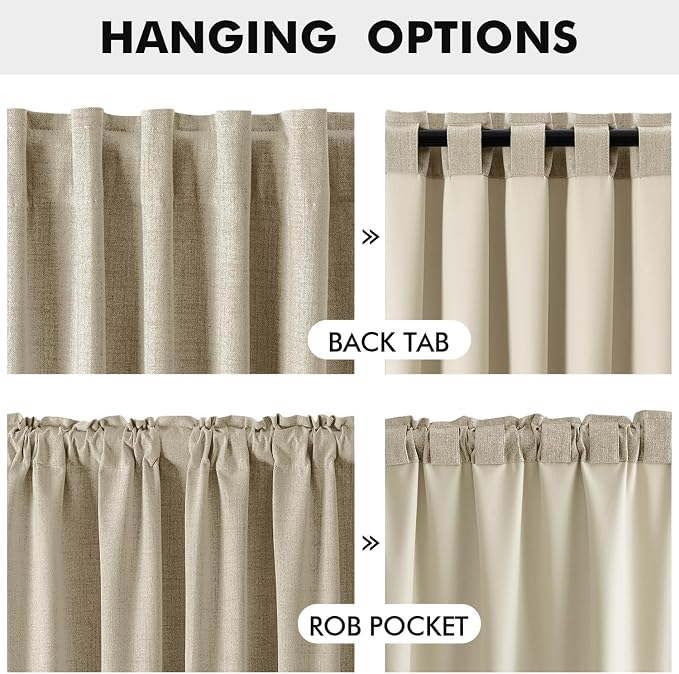 MIULEE 100% Blackout Linen Curtains - Image 5