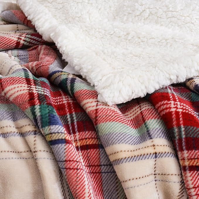 PU MEI Sherpa Fleece Throw Blanket 80" x 90" Reversible Plush Fluffy Large Big - Image 7