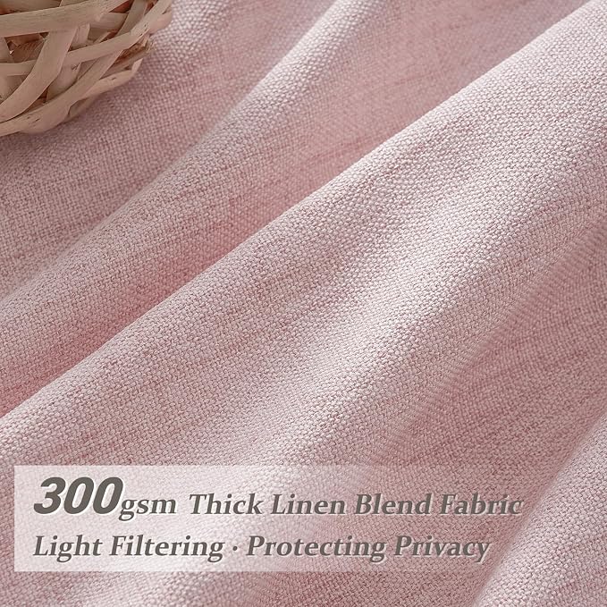 Pretty Light Pink Semi Sheer Curtains 96 Inches Long - Image 4