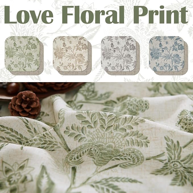 jinchan Floral Valance Curtain Linen Kitchen Valance - Image 5
