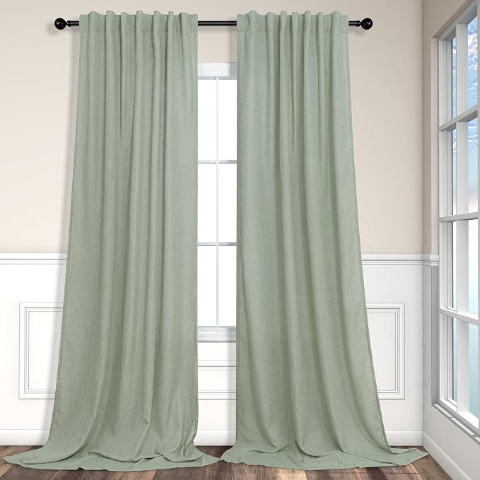 Sage Green Curtains 84 Inch Length by Pitalk