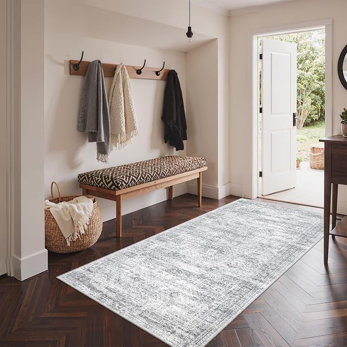 3x6 Runner Rug Non Slip, Thin Entryway Washable Rug by Restydon