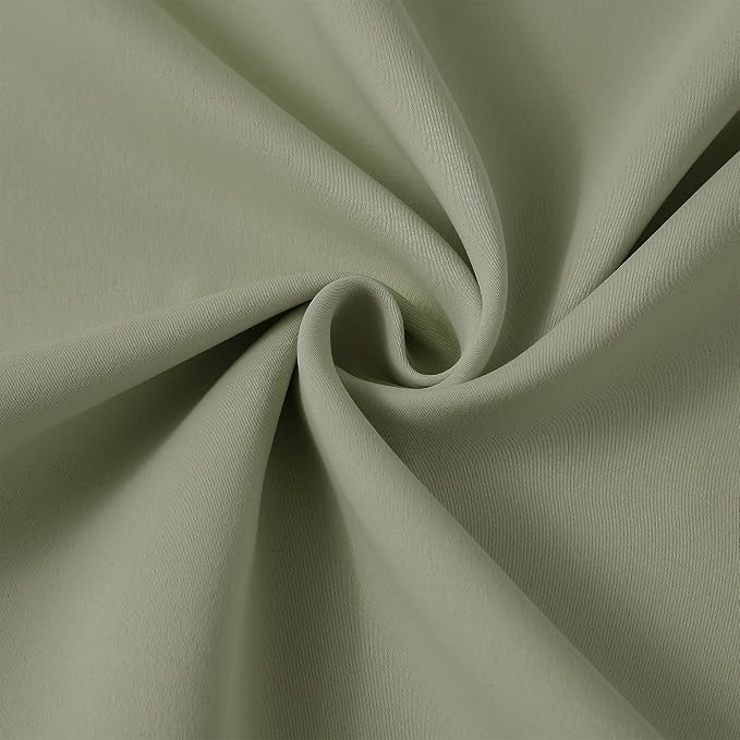 Sage Green Blackout Curtains Pinch Pleat 84 Inches Long Thermal Insulated Black - Image 7