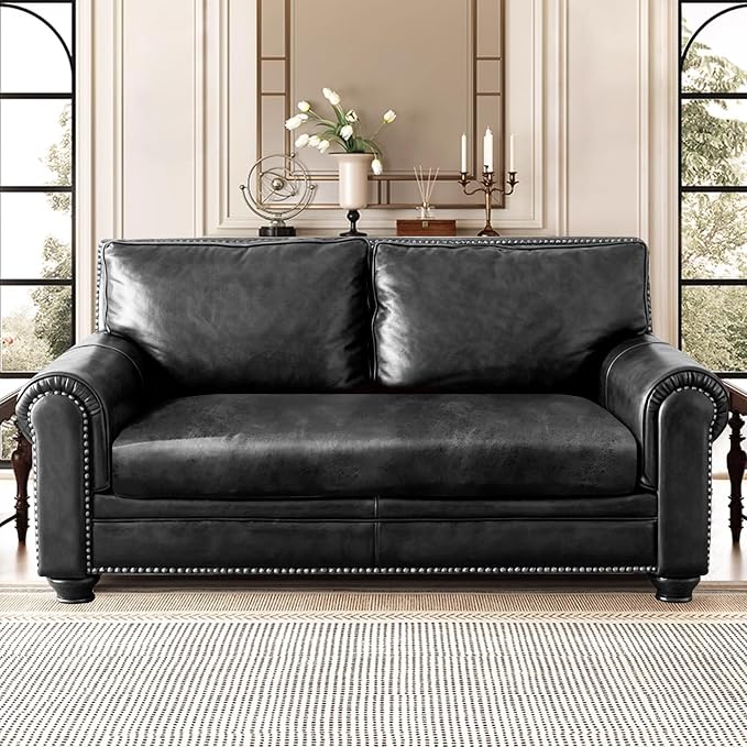Leather Look Couch Cushion Covers Sofa Seat Slipcovers Sets Couches Furniture - Image 2