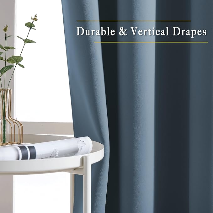 NICETOWN Patio Smoky Blue Curtain Shades - Image 5