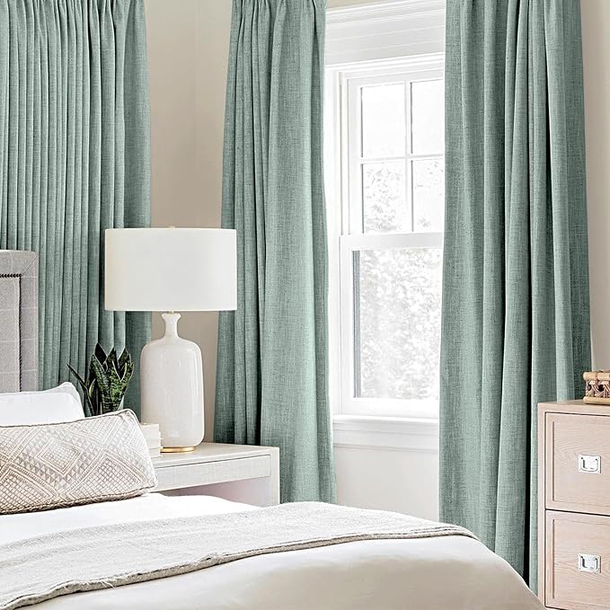 MIULEE Linen Blackout Curtains and Drapes 100% Room Darken Thermal Insulated - Image 2