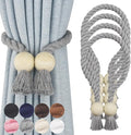 4 Pack Magnetic Curtain Tiebacks Cotton Hand Woven Tie Back Decorative Rope by CurtianTiebacks