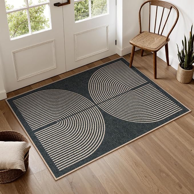 Lahome Enfys Rainbow Easy Jute Rug, Farmhouse Non Slip Non Shedding Lightweight - Image 2