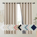 NICETOWN Oatmeal Vintage Open Linen Weave Flax Thermal Curtains, 100% Blackout by NICETOWN