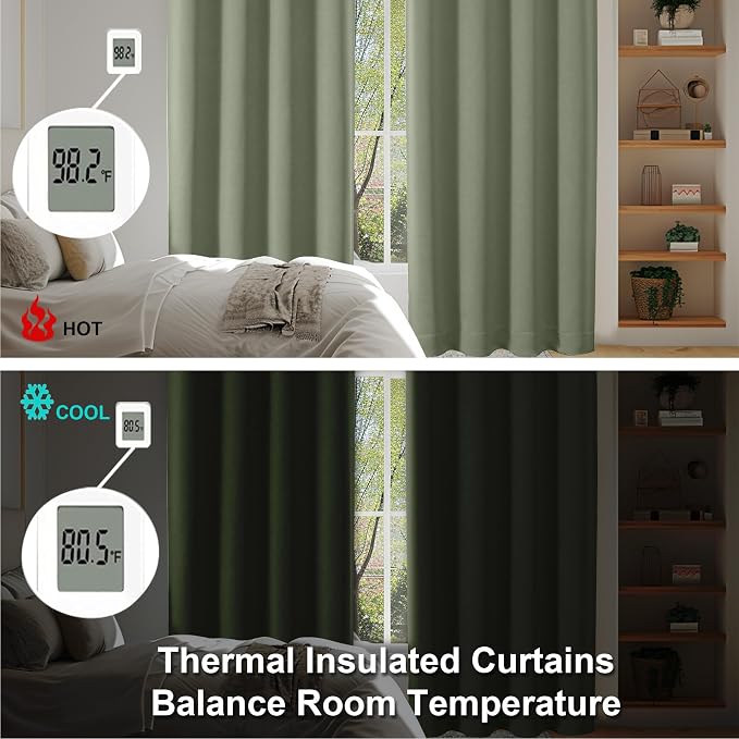 Simplebrand Ava Sage Green Blackout Curtains - Image 6