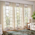 jinchan Belrose 4 Panel Curtains Set 84 Inch Length Floral Curtains Sage Green by JINCHAN