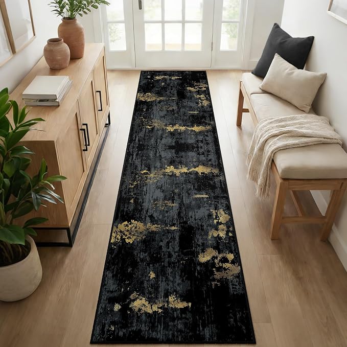 Washable Area Rugs 2'6''x10 Non-Slip Modern Abstract Soft - Image 7