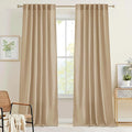 RYB HOME Boho Curtains 84 inches Long, Soft Linen Woved Lightweight Back Tab by RYBHOME
