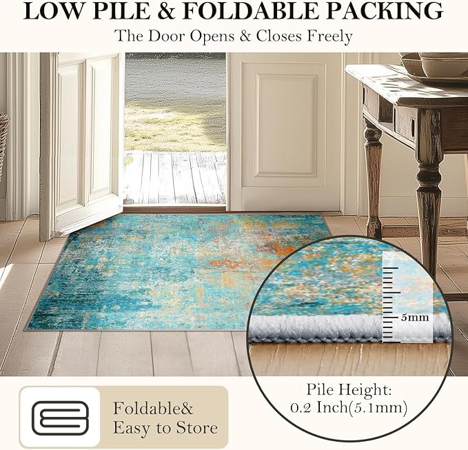 Washable Area Rugs 3'x5' Non-Slip Modern Abstract Soft - Image 5