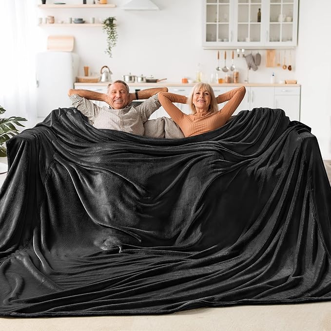 BEDELITE Big Fleece Blanket 120" x 120", Super Soft Fluffy Fuzzy Oversized King by BEDELITE