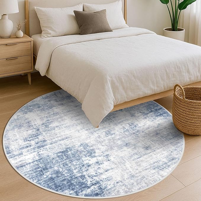 IOHOUZE Abstract Round Area Rug 6 Ft Washable Circle Rugs Large Round Rug Non - Image 8