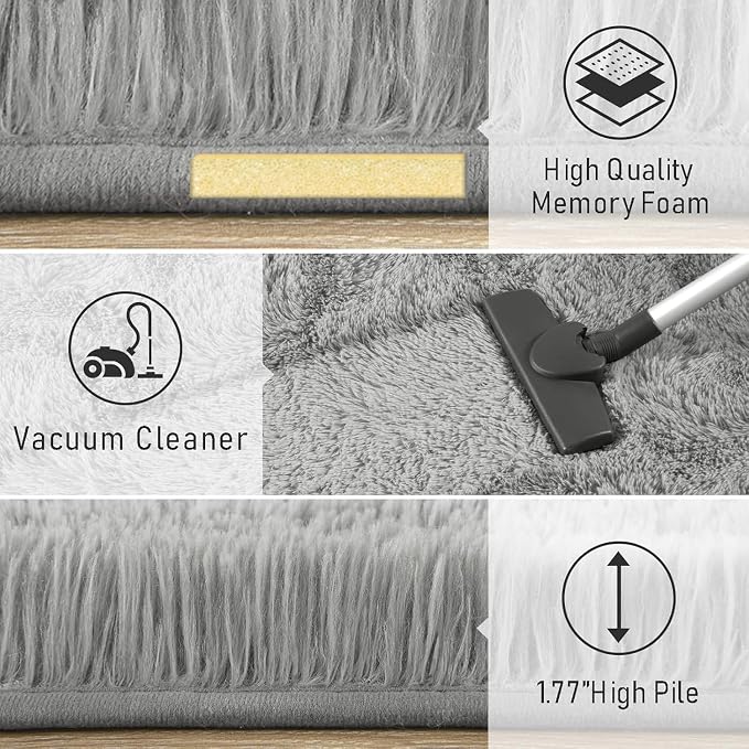 LOCHAS Ultra Soft Indoor Modern Area Rugs Fluffy Living Room Carpets - Image 7