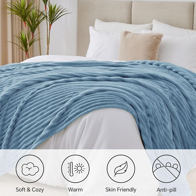 BEDELITE King Size Blanket for Bed, 300GSM Soft & Warm Fleece Blanket, - Image 2
