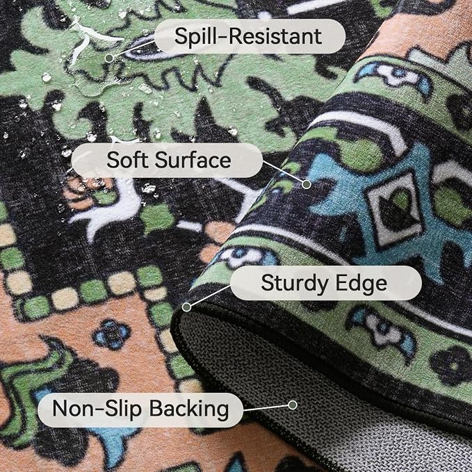 5x7 Area Rugs, Vintage Washable Area Rug - Image 5