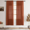 Nanspring Terracotta Semi Sheer Curtains 72 Inches Long 2 Panels Set by Nanspring