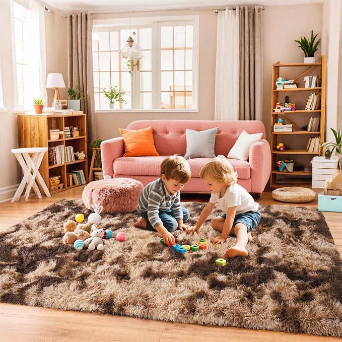 Pionblank Super Fluffy Brown Rug - Image 3