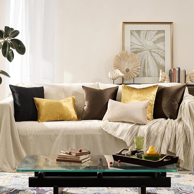 GIGIZAZA Brown Velvet Pillow Covers 12x20, Small Solid Throw Pillow Covers - Image 8
