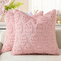 decorUhome Easter Pink Egg Pillow Covers 18x18 Inch Set of 2, Soft Plush Faux by decorUhome