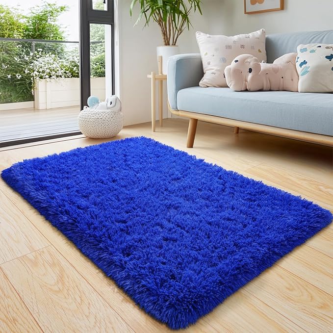 Pionblank Fluffy Small Rug for Bedroom 2x3 Feet, Shag Soft Area Rug for Bedside - Image 2
