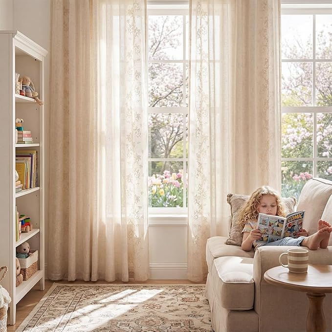 jinchan Evelyn Embroidered Linen Curtains - Image 7