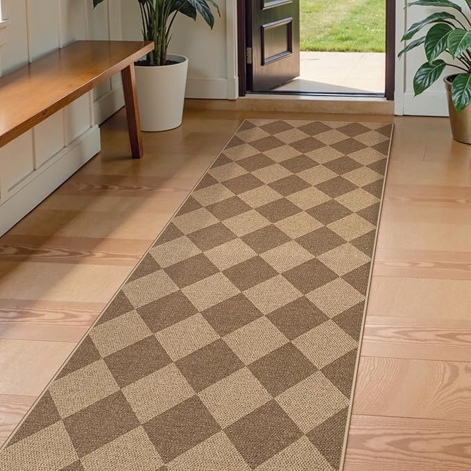Lahome Checkered Easy Runner Rug, 2x8 Carpet Runners by Lahome