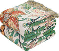 MSGKV Boho Throw Blanket for Bed Twin Size 100% Cotton Floral Blanket 60"x80" by MSGKVHomeTextiles