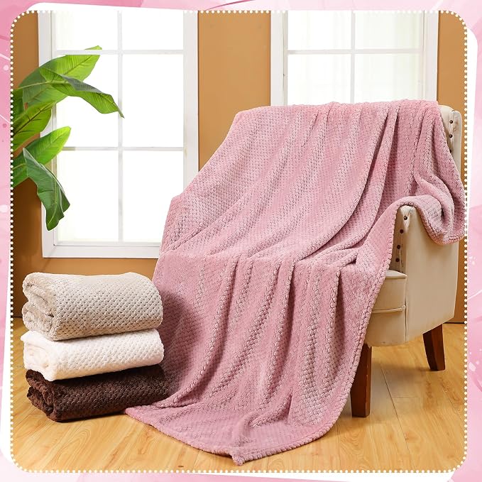 Newwiee 4 Pcs Flanne Fleece Throw Blanket - Image 2